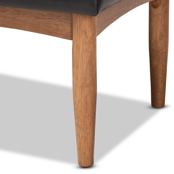 Baxton Studio Arvid Dark Brown Faux Leather Upholstered Wood Dining Bench - 164-10552