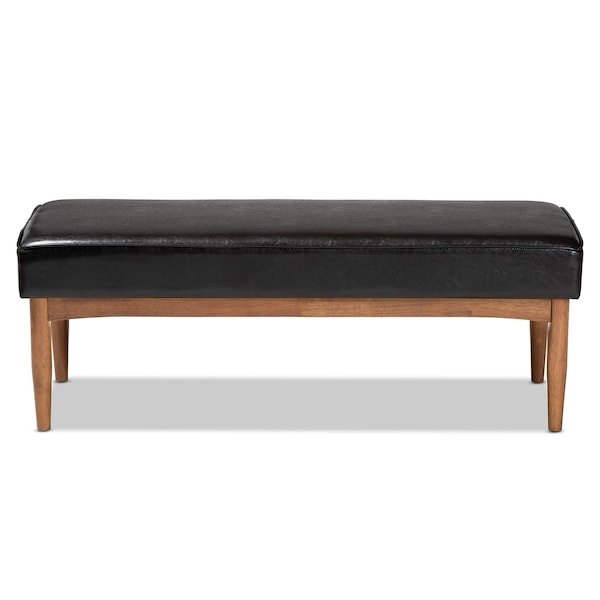 Baxton Studio Arvid Dark Brown Faux Leather Upholstered Wood Dining Bench - 164-10552