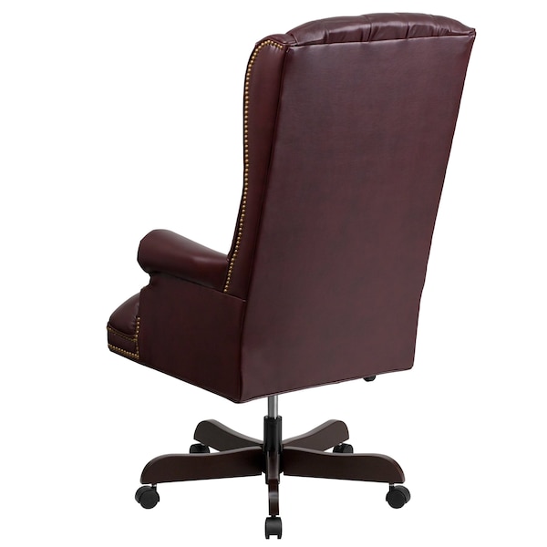 Flash Furniture Executive Chair Fixed Arms, 20" to 23" Height, Leather, Burgundy - CI-360-BY-GG