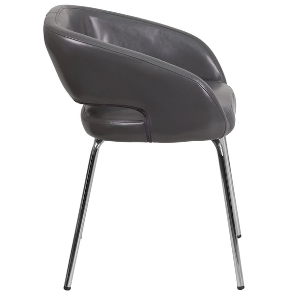 Flash Furniture Fusion Side Reception Chair, Gray Back, 23-1/2 in W 21-3/4" L 28-3/4" H, Leather Seat - CH-162731-GY-GG