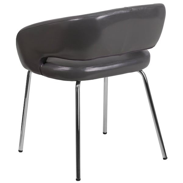 Flash Furniture Fusion Side Reception Chair, Gray Back, 23-1/2 in W 21-3/4" L 28-3/4" H, Leather Seat - CH-162731-GY-GG