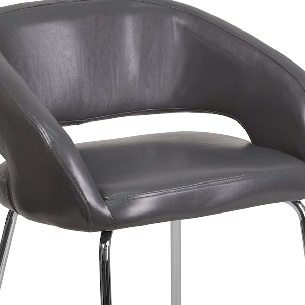 Flash Furniture Fusion Side Reception Chair, Gray Back, 23-1/2 in W 21-3/4" L 28-3/4" H, Leather Seat - CH-162731-GY-GG