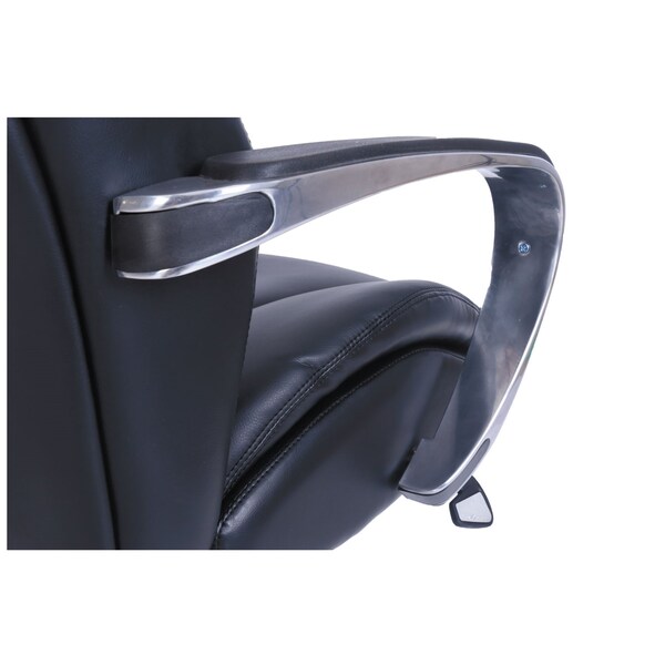 La-Z-Boy Commercial 2000 High-Back Exec Chair w/Lumbar Support, Black/Silver - 48957