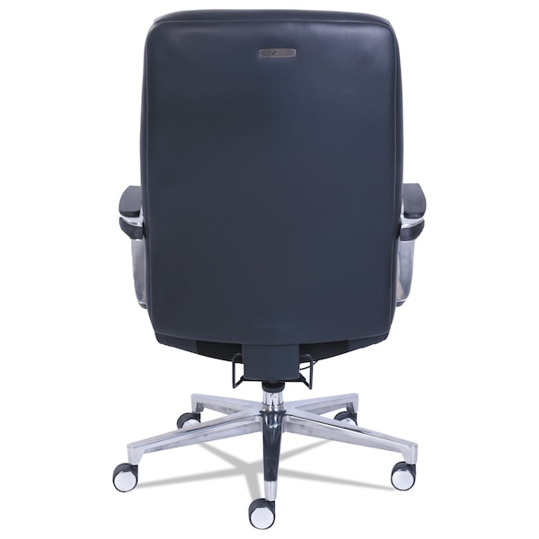 La-Z-Boy Commercial 2000 High-Back Exec Chair w/Lumbar Support, Black/Silver - 48957