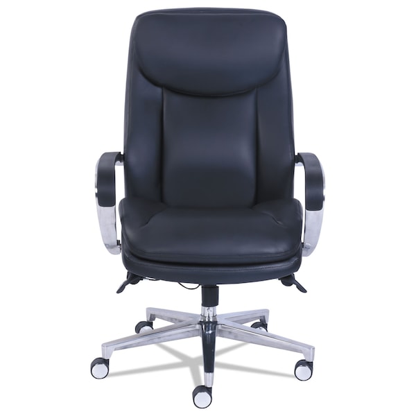 La-Z-Boy Commercial 2000 High-Back Exec Chair w/Lumbar Support, Black/Silver - 48957