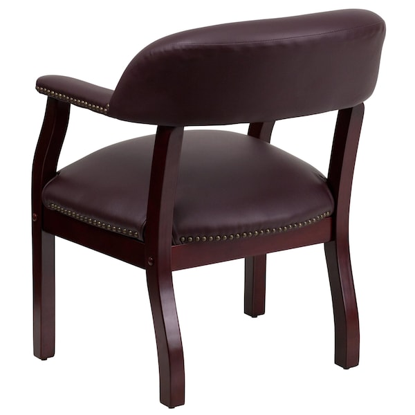 Flash Furniture Traditional Luxurious Conference Chair, Burgundy Seat, Wood Back, 24" W 27" L 31-1/2" H - B-Z105-LF19-LEA-GG