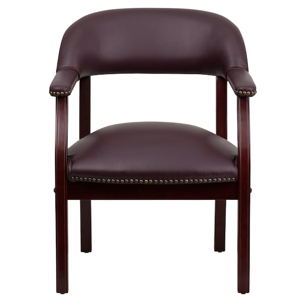 Flash Furniture Traditional Luxurious Conference Chair, Burgundy Seat, Wood Back, 24" W 27" L 31-1/2" H - B-Z105-LF19-LEA-GG