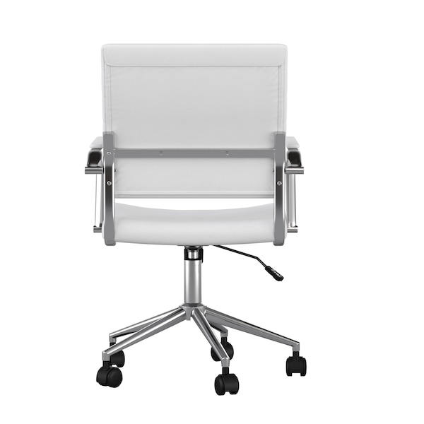 Martha Stewart Piper Upholstered Office Chair in White/Polished Nickel - CH-220921-2-WH-MS