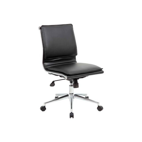 Boss Office Products Boss Elegant LeatherPlus Design Task Chair - Black - B456C-BK