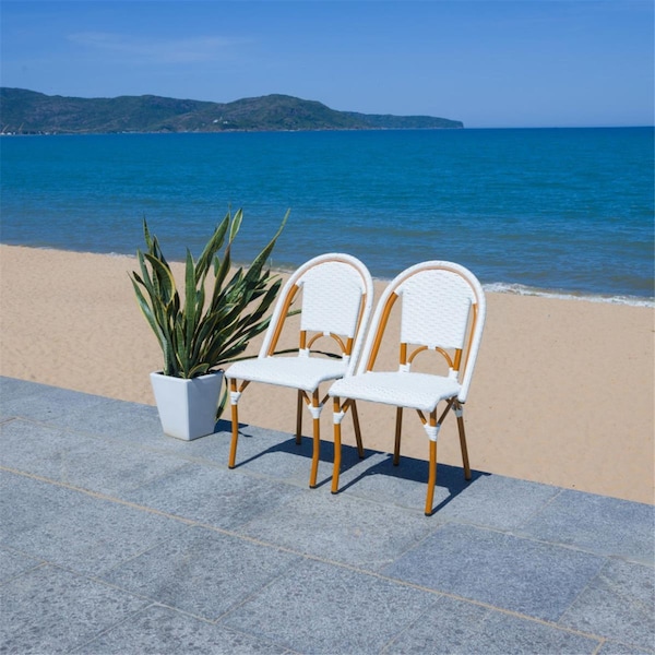 Safavieh 19.75 x 21.5 x 35 in. California Side Chair, White, 2PK - PAT7530C-SET2