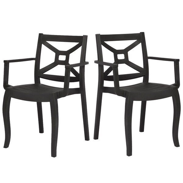Rainbow Outdoor Zeus Set of 2 Stackable Armchair-Anthracite - RBO-ZEUSBOX-ANT-AC-SET2