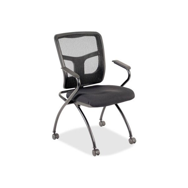 Lorell Lorell Mesh-Back Guest Chair, LLR84374, Black, Set of 2 - LLR84374