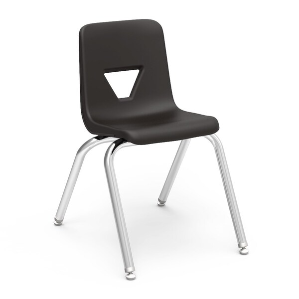 Virco 2000 Series 16" Classroom Chair, 3rd - 4th Grade with Nylon Glides - Black Seat - 2016