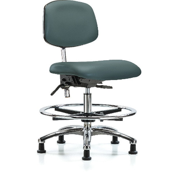 Zoro Select Clean Room Chair Ergonomic Chair, No Arms, 21-1/2" to 29" Height, Vinyl, Colonial Blue - BR-NCR-VMBCH-CR-T1-A0-CF-RG-8546