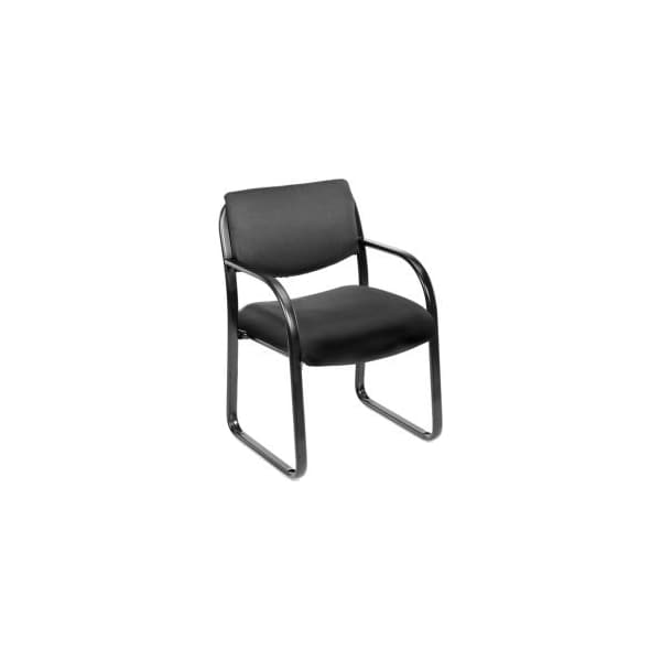 Boss Office Products Boss Reception Guest Chair with Arms - Fabric - Black - B9521-BK