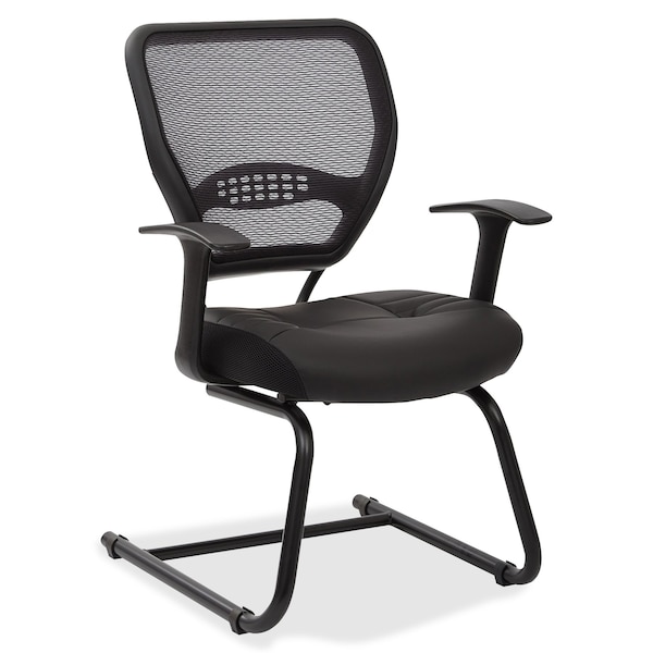 Office Star Desk Chair Side Chair, Fixed Arms, 18-3/4" Height, Fabric, Black - 5705E
