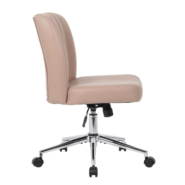 Boss Office Products Modern Mid-Back Desk Chair - TAN Leathaire - B4035C-TAN