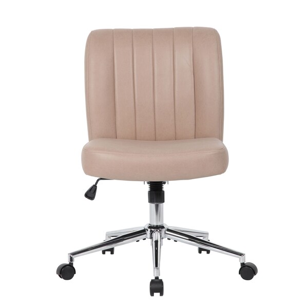 Boss Office Products Modern Mid-Back Desk Chair - TAN Leathaire - B4035C-TAN