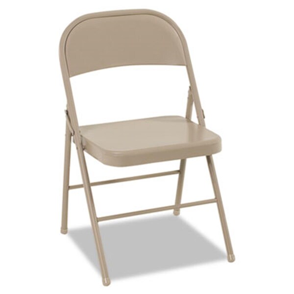 Bridgeport All Steel Folding Chair Steel 18.25w x 19d x 30h Antique Linen , 4PK - 14-711ANT4