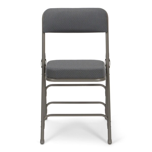 Atlas Commercial Products Triple-Braced Fabric Padded Metal Folding Chair, 2" Cushion, Gray - MFC22GRYFP-2
