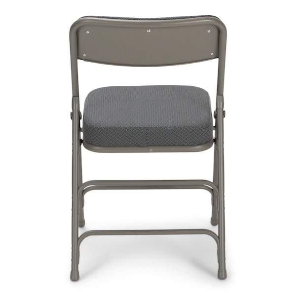 Atlas Commercial Products Triple-Braced Fabric Padded Metal Folding Chair, 2" Cushion, Gray - MFC22GRYFP-2