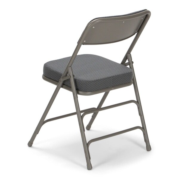 Atlas Commercial Products Triple-Braced Fabric Padded Metal Folding Chair, 2" Cushion, Gray - MFC22GRYFP-2