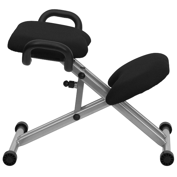 Flash Furniture Contemporary Kneeling Office Chair, Black Seat, Gray Back, 25" W 27" L 26" H, Adjustable - WL-1429-GG