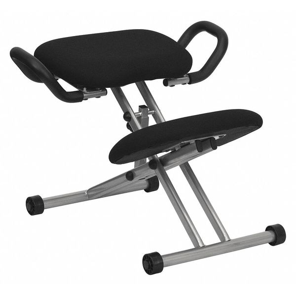 Flash Furniture Contemporary Kneeling Office Chair, Black Seat, Gray Back, 25" W 27" L 26" H, Adjustable - WL-1429-GG