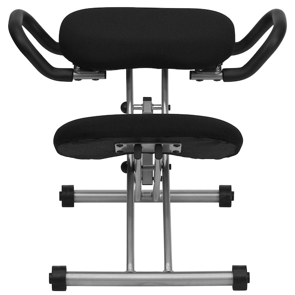 Flash Furniture Contemporary Kneeling Office Chair, Black Seat, Gray Back, 25" W 27" L 26" H, Adjustable - WL-1429-GG
