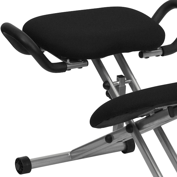 Flash Furniture Contemporary Kneeling Office Chair, Black Seat, Gray Back, 25" W 27" L 26" H, Adjustable - WL-1429-GG