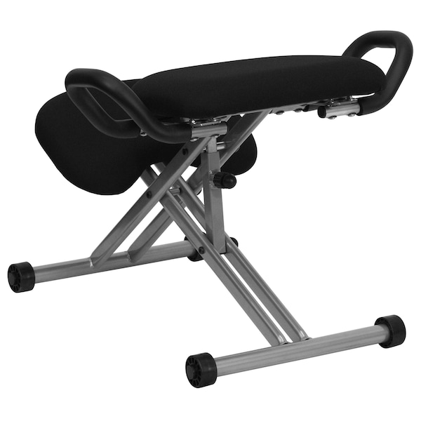 Flash Furniture Contemporary Kneeling Office Chair, Black Seat, Gray Back, 25" W 27" L 26" H, Adjustable - WL-1429-GG