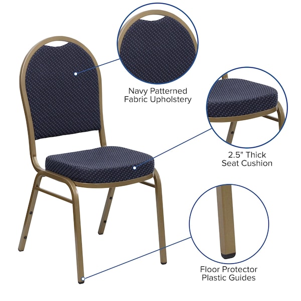 Flash Furniture Hercules Banquet Chair, 17-1/4 in W 20-1/4" L 37-1/2" H, Fixed, Fabric Seat - FD-C03-ALLGOLD-H203774-GG