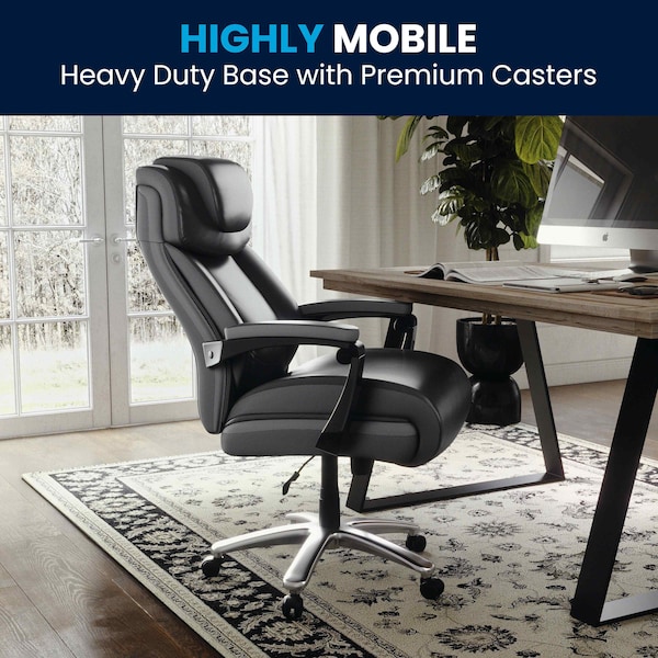 Flash Furniture Hercules Office Chair, Black Back, 30 in W 33" L 52" H, Padded - GO-2223-BK-GG