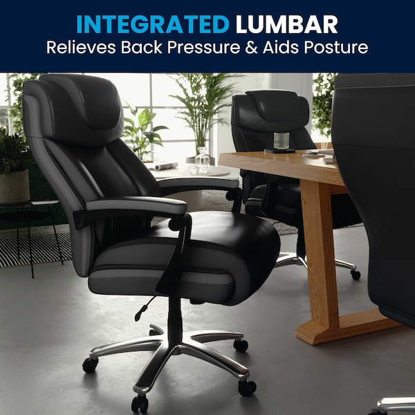 Flash Furniture Hercules Office Chair, Black Back, 30 in W 33" L 52" H, Padded - GO-2223-BK-GG