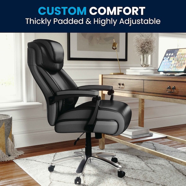 Flash Furniture Hercules Office Chair, Black Back, 30 in W 33" L 52" H, Padded - GO-2223-BK-GG