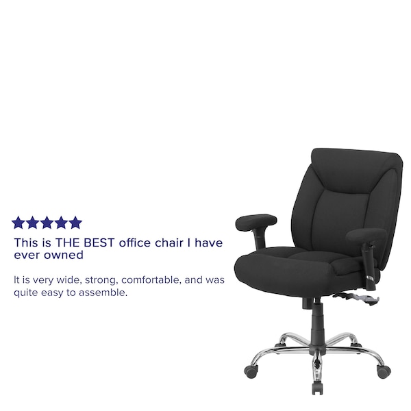 Flash Furniture Hercules Task Office Chair, Black Back, 29 in W 29" L 42-3/4" H, Adjustable Padded, Fabric Seat - GO-2073F-GG