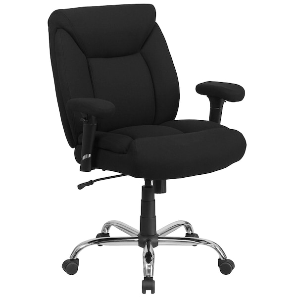 Flash Furniture Hercules Task Office Chair, Black Back, 29 in W 29" L 42-3/4" H, Adjustable Padded, Fabric Seat - GO-2073F-GG