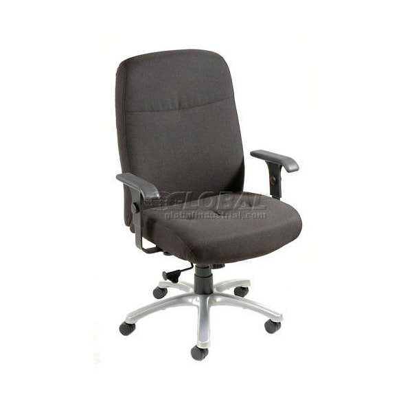 Interion By Global Industrial Interion Big & Tall Chair With 27inH Back & Adjustable Arms, Fabric, Black - 506572BK