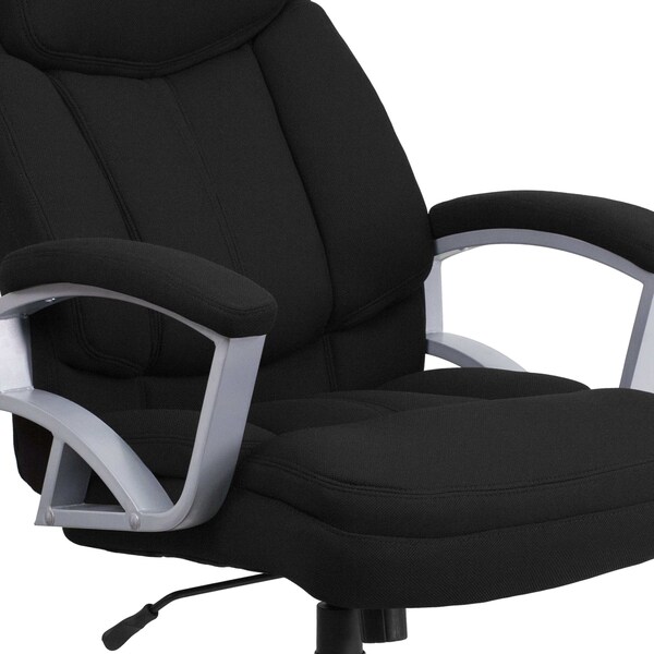 Flash Furniture Hercules Office Chair, Black Back, 28-1/2 in W 35" L 49-1/2" H, Padded - GO-1850-1-FAB-GG
