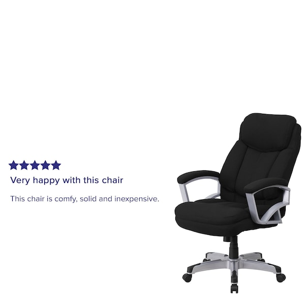 Flash Furniture Hercules Office Chair, Black Back, 28-1/2 in W 35" L 49-1/2" H, Padded - GO-1850-1-FAB-GG