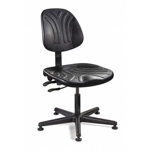 Bevco Polyurethane Desk Chair, 15" to 20", No Arms, Black - 7001D