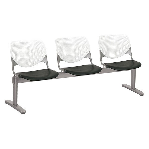 Kfi Kool Beam Seat Beam Seating, Black Back, 71 in W 22" L 31" H, Polypropylene Seat - 2300BEAM3-BP08-SP10