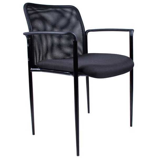 Zoro Select Guest Chair, Black Seat, Black Back, 24" W 24" L 33" H, Fixed, Polyester Seat - 6GNN3