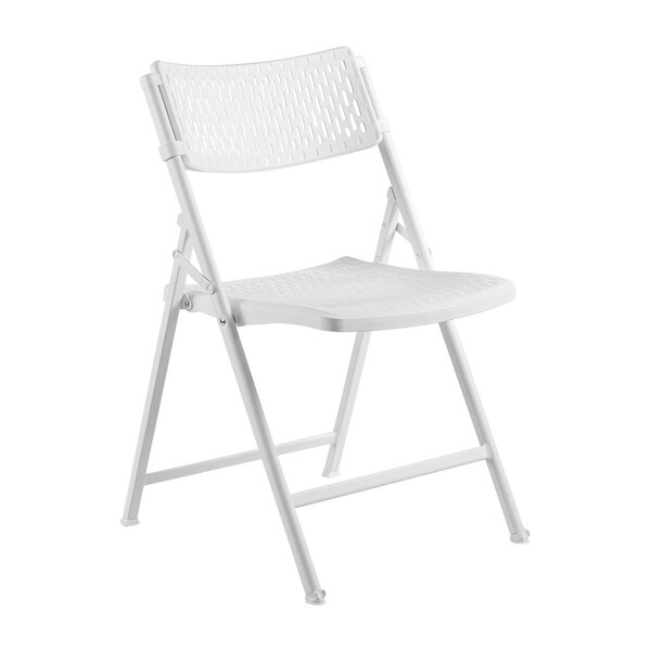 Betterbeds Air Flex Series Premium Polypropylene Folding Chair, White, 4PK - BE2623785