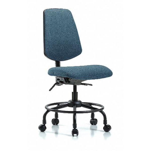 Blue Ridge Ergonomics Desk Chair Fab Desk Chair, Med, Bk, RT, Casters, Blu, No Arms, 21" to 26" Height, Fabric, Blue - BR-FDHCH-MB-RT-T0-A0-RC-F43