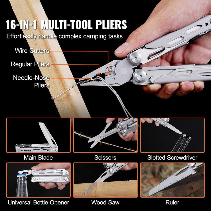 SVOPES 16-in-1 Multitool Pliers, Multi-Functional Cutters, Knife, Scissors, Ruler, Screwdrivers, Wood Saw, Can/Bottle Opener - DGNQ420BXG16O8DCKV0-0819