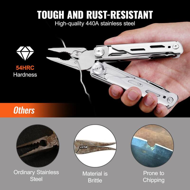 SVOPES 16-in-1 Multitool Pliers, Multi-Functional Cutters, Knife, Scissors, Ruler, Screwdrivers, Wood Saw, Can/Bottle Opener - DGNQ420BXG16O8DCKV0-0819