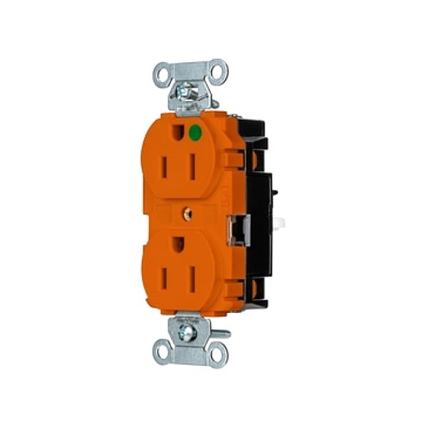 Hubbell Receptacle, 1/2 hp, 125V AC, NEMA 5-15R - 8200STO