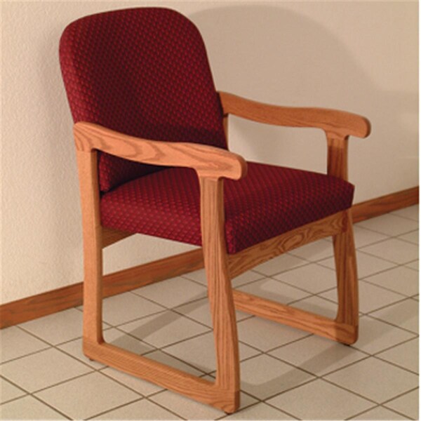 Wooden Mallet Prairie Guest Chair in Medium Oak - Arch Wine - DW7-1MOAW