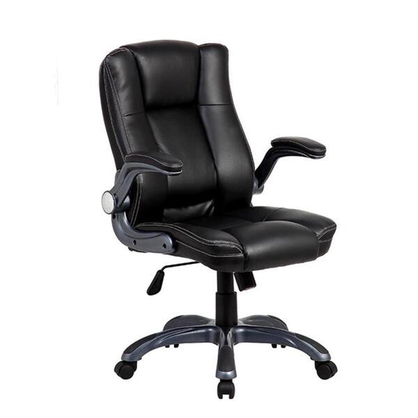 Techni Mobili 18.25-22 in. Medium Back Executive Office Chair with Flip-up Arms, Black - RTA-4902-BK